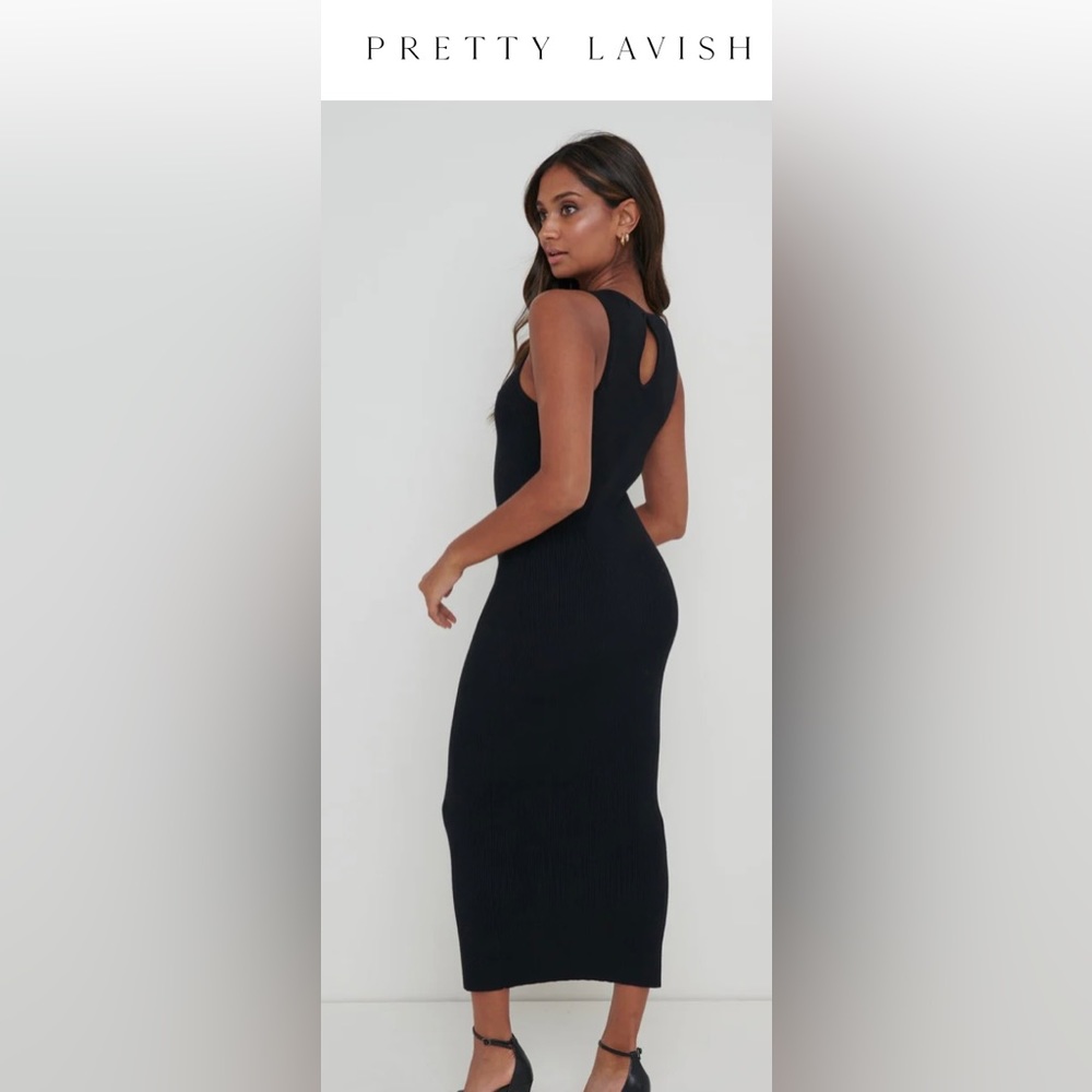 Pretty Lavish - Billie Ribbed Racer Midi Dress